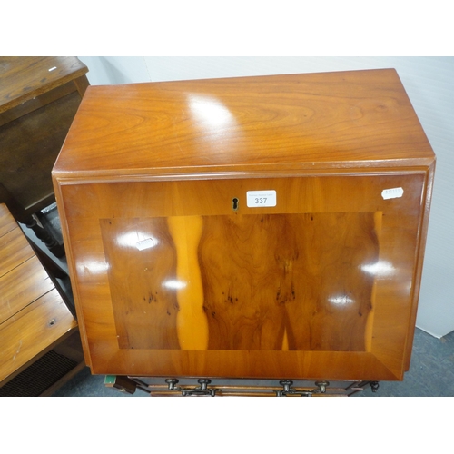 337 - Modern lady's yew wood writing bureau