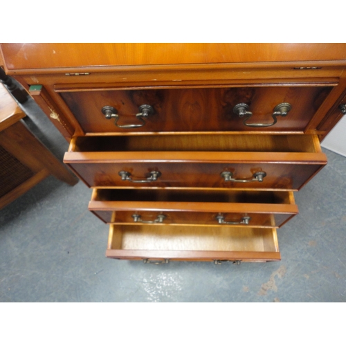 337 - Modern lady's yew wood writing bureau