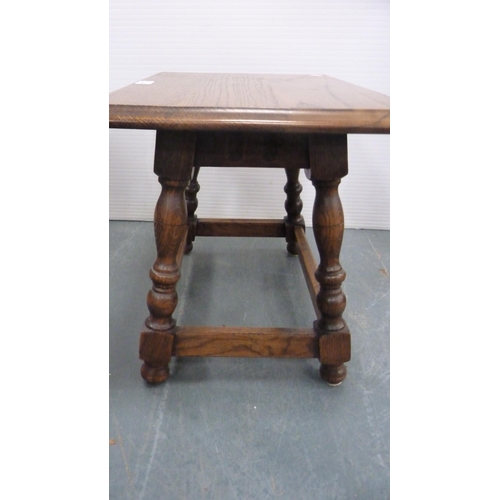 346 - Jointed oak stool and a Gothic-style oak plant stand.  (2)