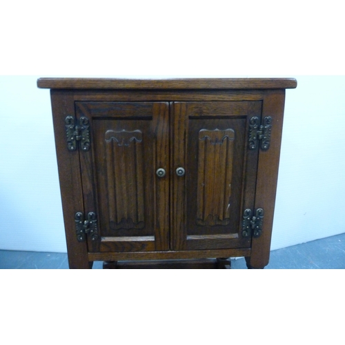 348 - Oak two door pot cupboard by Old Charm.