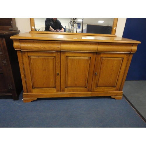 349 - Contemporary oak mirror-back sideboard by Gola Furniture