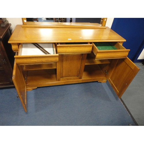 349 - Contemporary oak mirror-back sideboard by Gola Furniture