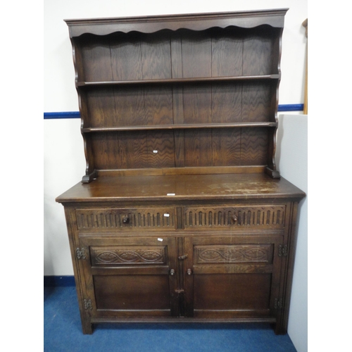 350 - Antique-style oak dresser.