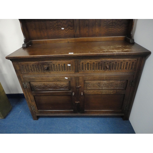 350 - Antique-style oak dresser.