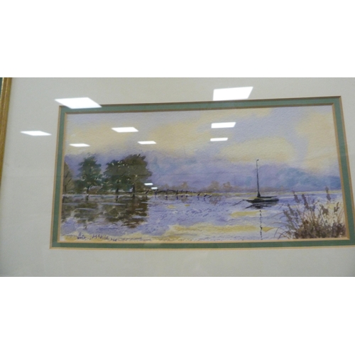 36 - Iris McKieFour framed works of boats.  