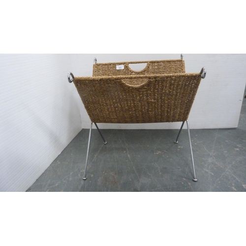 361 - Contemporary woven magazine rack.