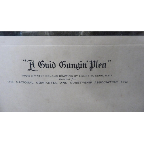 38 - 'A Guid Gangin' Plea', colour print after Henry W Kerr.