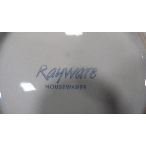 86 - Rayware part breakfast set and other dinner plates (one shelf).