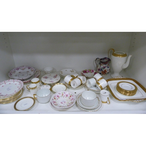 95 - Wedgwood gilt decorated part coffee set and other teawares (one shelf).