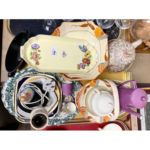 246 - Collection of decorative ceramics to include Crown Devon dessert service, empire patterned sandwich ... 