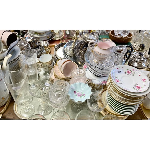 258 - Collection of glassware, part tea sets, etc