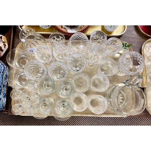 276 - Quantity of glassware to include wine glasses, water glasses, jug, etc