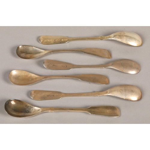 159 - A near matching set of six Victorian silver egg spoons