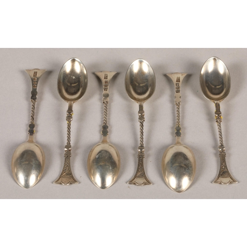 168 - A set of six engraved coffee spoons 64 grams