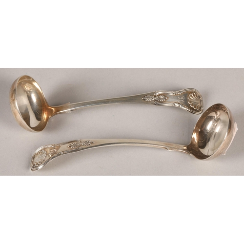 186 - Pair of Scottish Victorian queens pattern cream ladles 70 grams