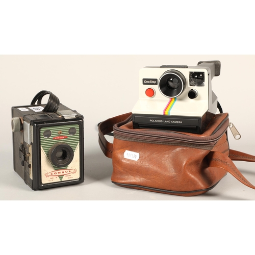 228 - Polaroid one step camera, a coronet consul camera (2)