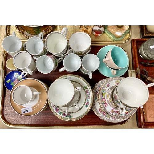 282 - Susie Cooper part coffee set and other assorted teaware, etc