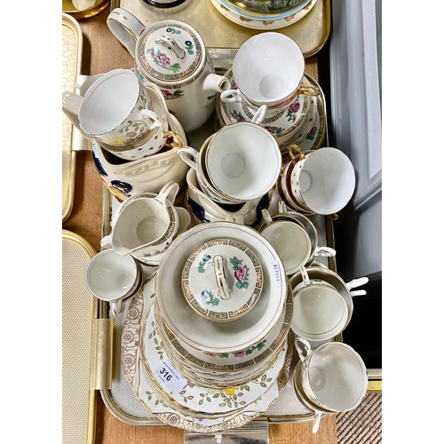 316 - Tuscan Plant teaware, jugs, assorted teaware