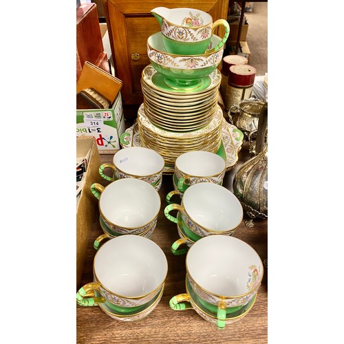 311 - Spode 'Regent' tea service with green and gilt floral design