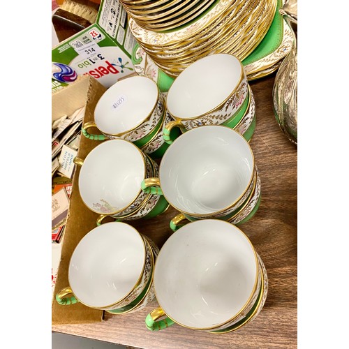 311 - Spode 'Regent' tea service with green and gilt floral design