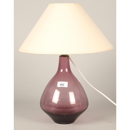 493 - Purple glass lamp