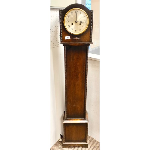 515 - Oak grandmother clock, H 135.5cm