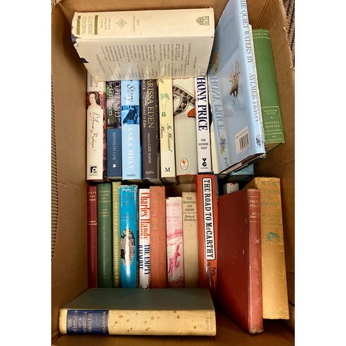 346 - Box of assorted hardback books to include New Lines for Fly Fishers, etc