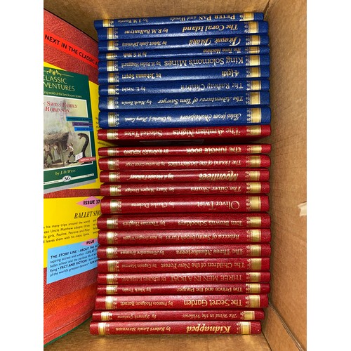 335 - Box of assorted books by Jules Verne, assorted magazines, etc