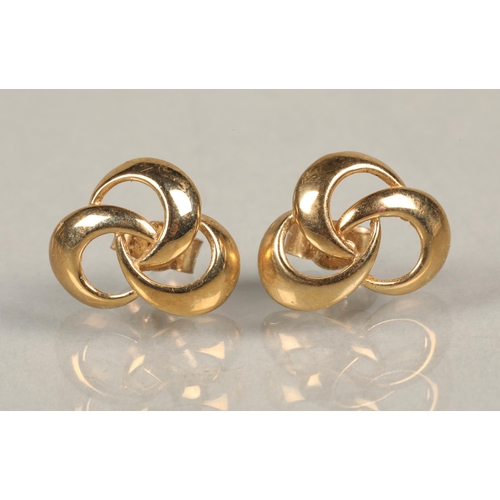 101 - Pair of 9 ct gold knot earrings, 2 grams