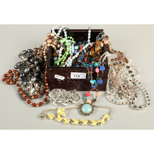 112 - Box of costume jewellery