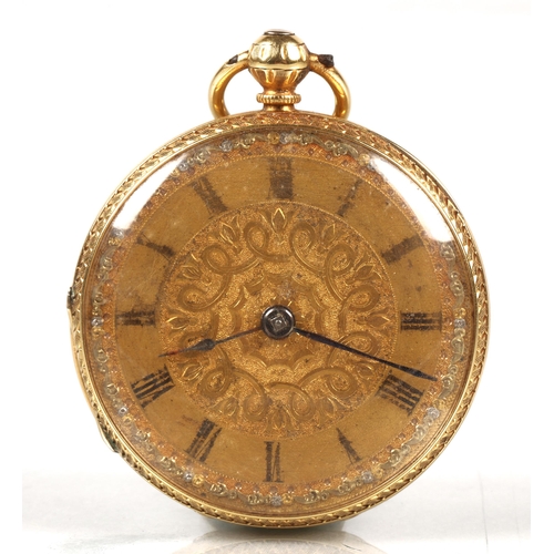 126 - Gents 18 ct gold open face pocket watch.Total weight 57.8 grams