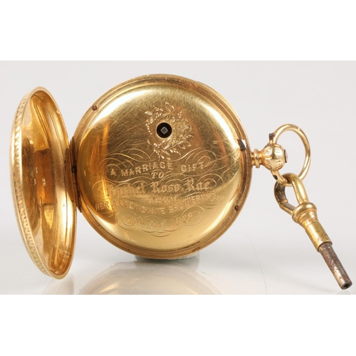 126 - Gents 18 ct gold open face pocket watch.Total weight 57.8 grams