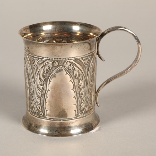 172 - Victorian silver engraved christening mug Birmingham 1898 131 grams