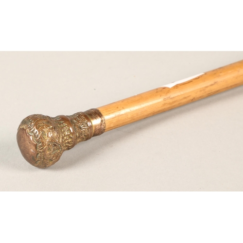 252 - Gilt mounted metal swagger stick