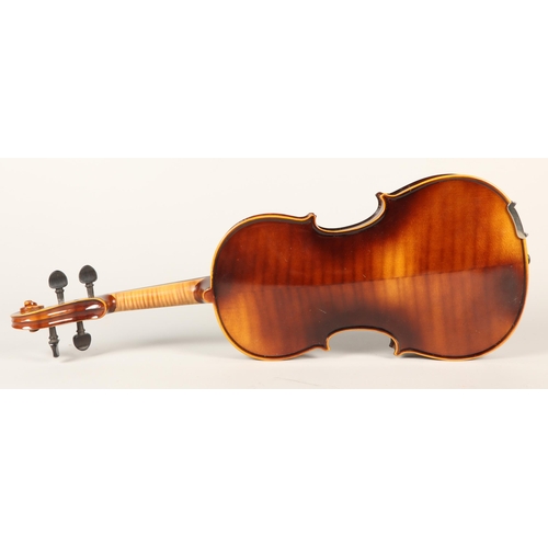 354 - Golden Strad violin with bow, cased