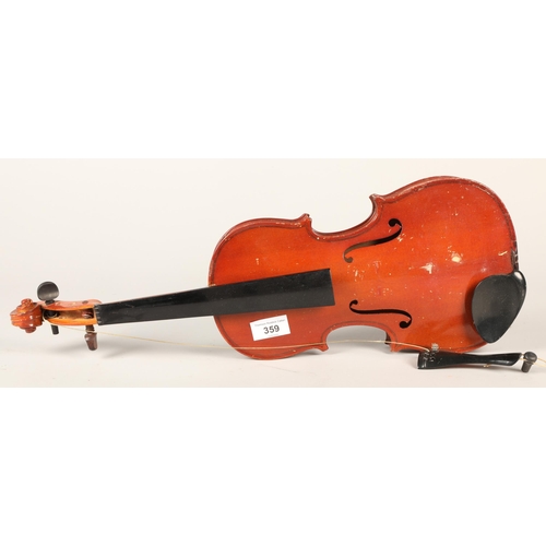 359 - Modern violin with bow, cased