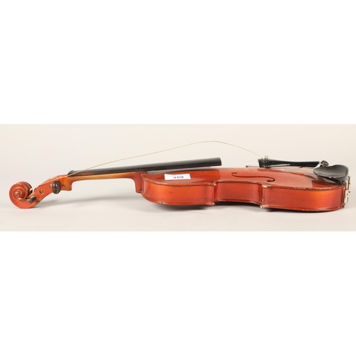 359 - Modern violin with bow, cased