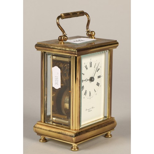 192 - Bernard Freres, Bicester brass mounted carriage clock