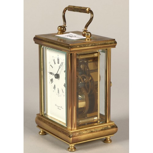 192 - Bernard Freres, Bicester brass mounted carriage clock