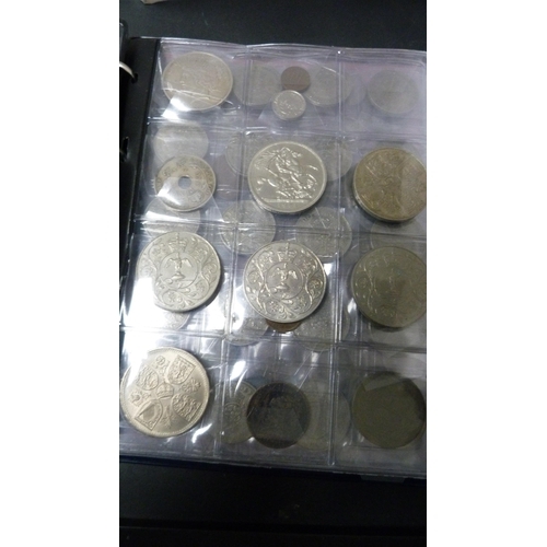 240 - Folder of British pre-decimal coinage, various denominations, and commemorative coins.