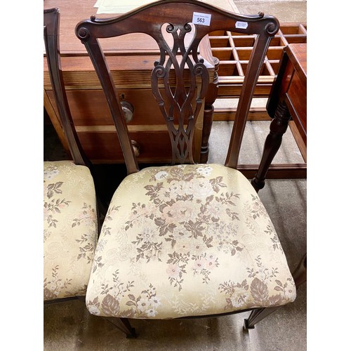 563 - Three floral upholstered bedroom chairs