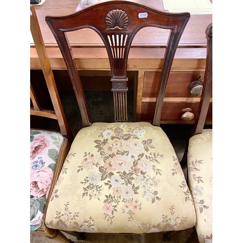 563 - Three floral upholstered bedroom chairs