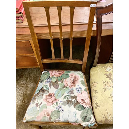 563 - Three floral upholstered bedroom chairs