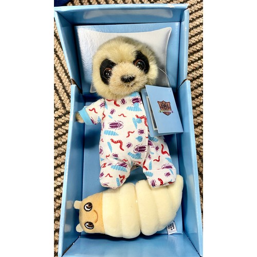 384 - Eight boxed 'Compare the Meerkat' toys 