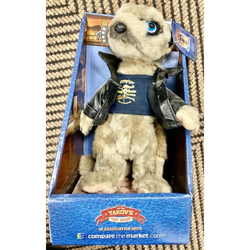 384 - Eight boxed 'Compare the Meerkat' toys 