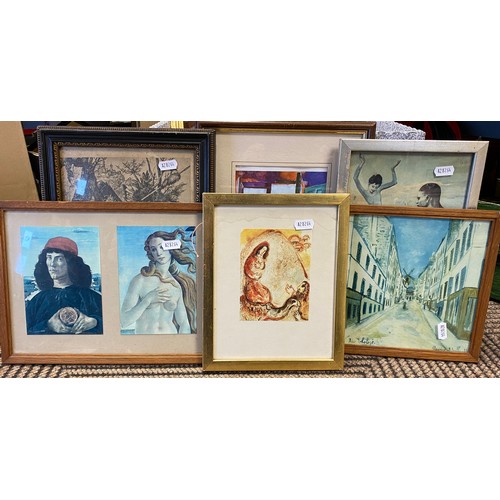 381 - Assorted framed prints to include Vettriano, etc