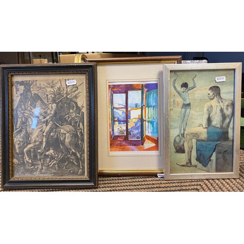 381 - Assorted framed prints to include Vettriano, etc