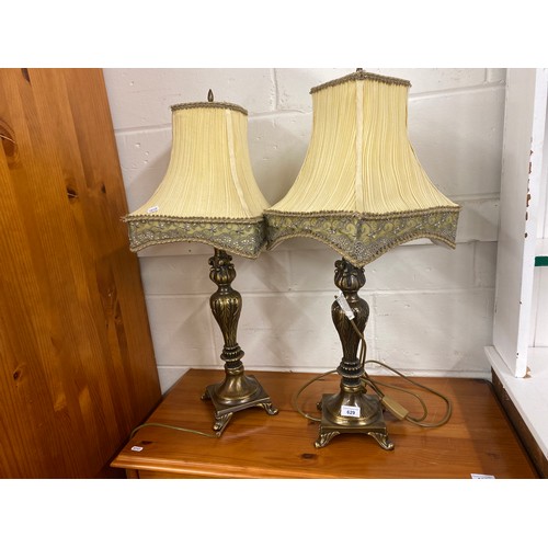 629 - Pair of metal table lamps (2)