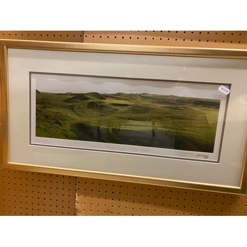 460 - Three framed golf-related prints depicting The Old Course, Turnberry and Royal Troon