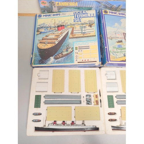 133 - Group of model ship construction kits to include three sealed 1:600 scale Airfix sets to include R.M... 